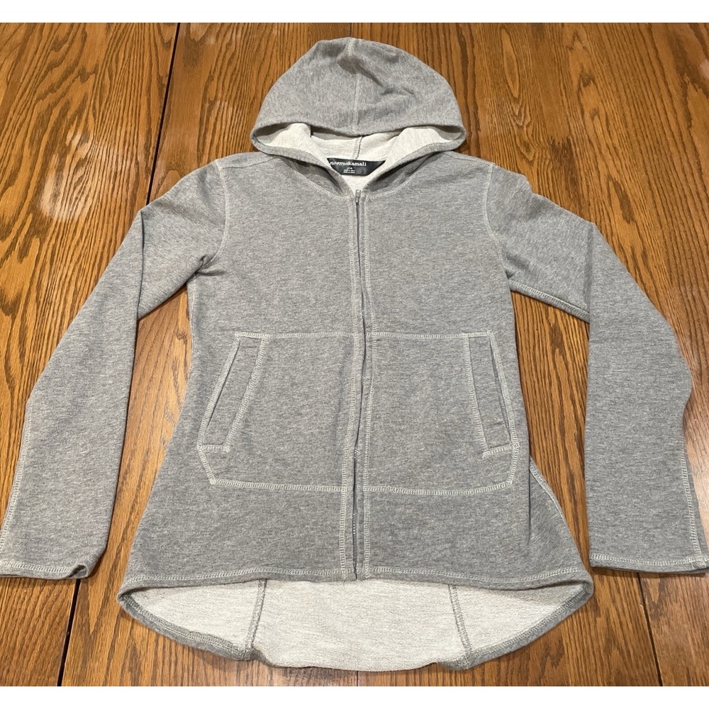 Norma Kamali Hoodie, Full Zip, Longer In Back, Grey, Excellent Condition.